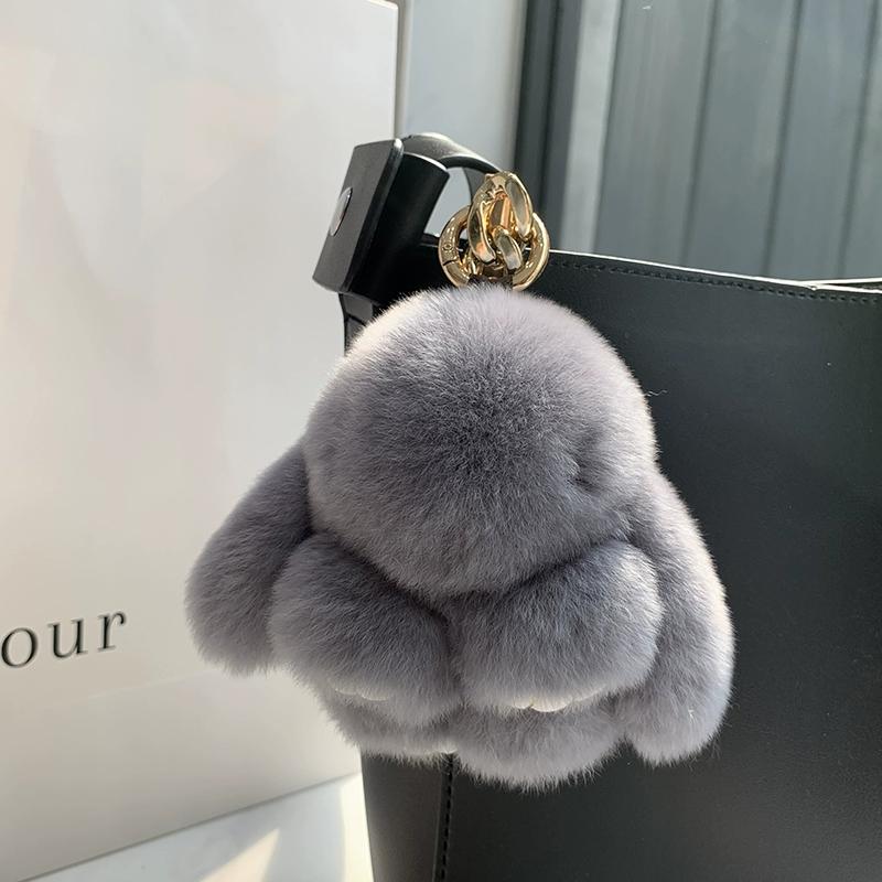 

Кулон из меха кролика рекс, милый мертвый кулон в виде кролика, подвеска для сумки, брелок для автомобиля