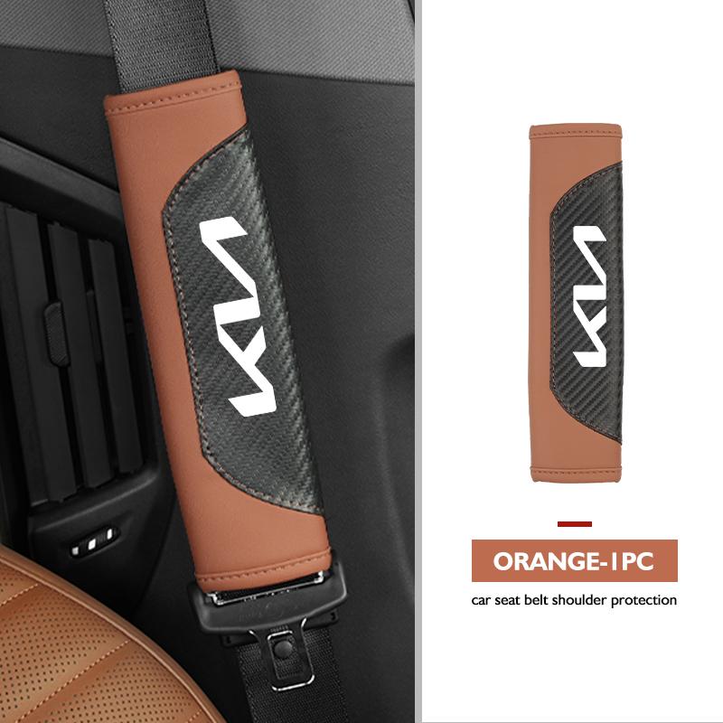 CKWQ4 For KIA Car Seat Belt Carbon Fiber Safety Belt Shoulder Covers Ceed Sportage Rio K5 K2 Optima Cerato Venga Sedona