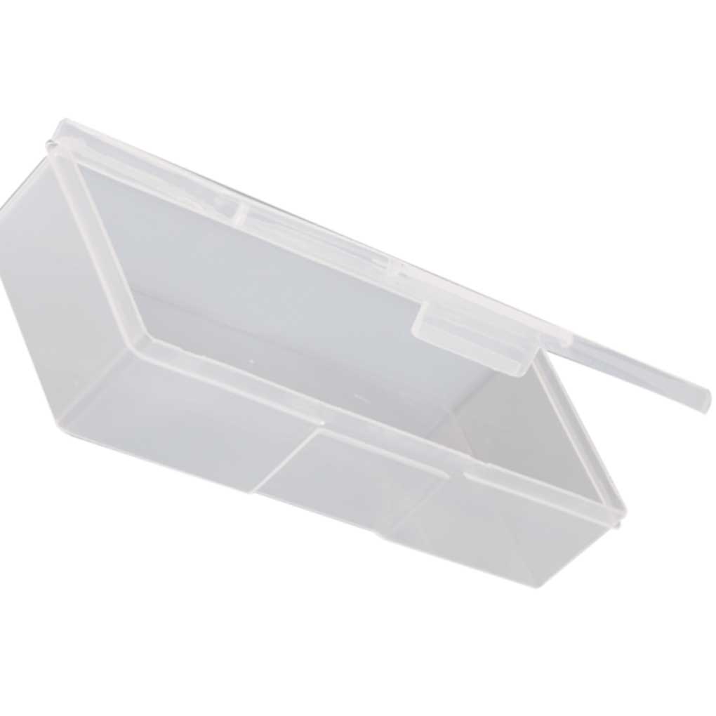 Art Rectangle Plastic Transparent Storage Box Rhinestone Brush Pen Buffer Grinding Files Container Case 19x7.5x3.8cm