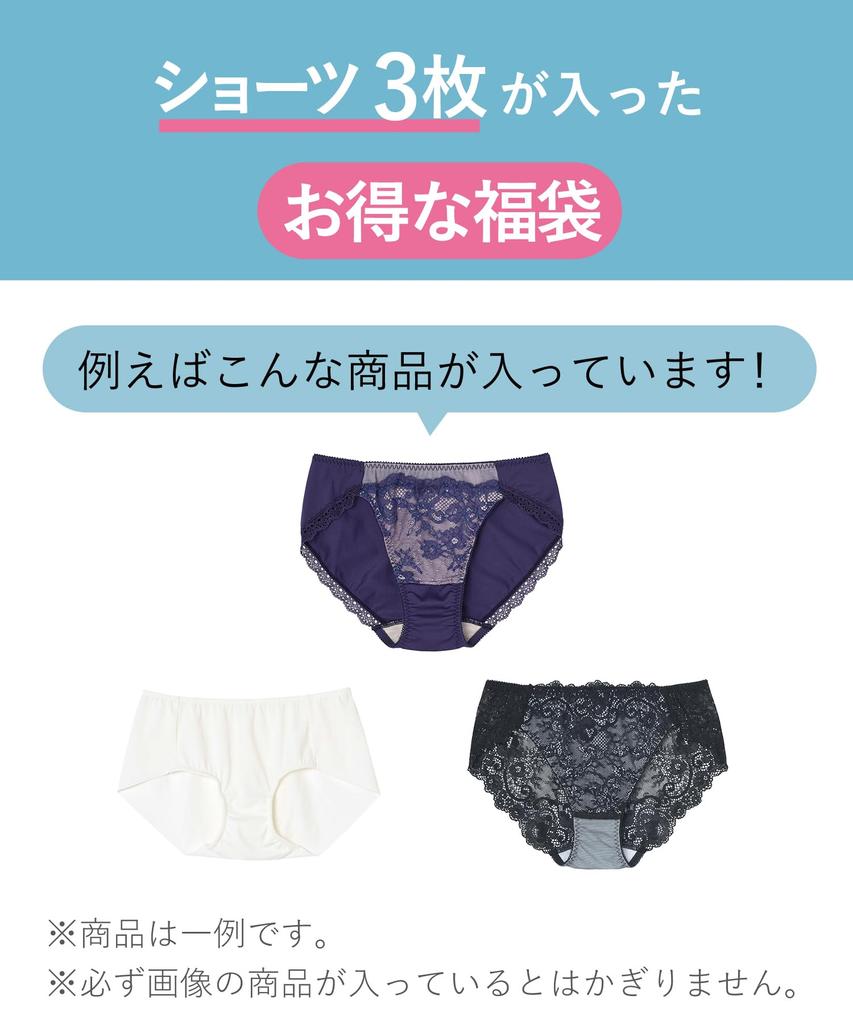 Size M Amphi/Wacoal W'BASIC Women's Panties, 3-Piece Set, Multicolor, (ZWH117)