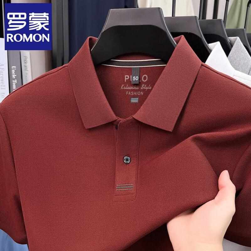 

Romon Men s 100% Cotton Short Sleeve Polo Shirt 54/2XL