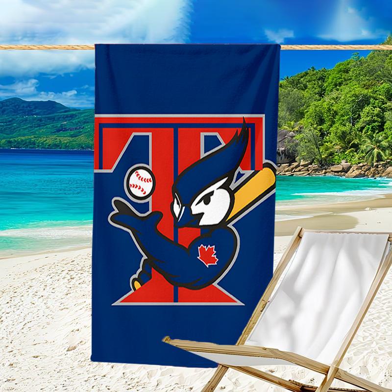1pc Toronto Blue Jays Beach Towel, Beach and Seaside Swimming Pool Equipment, Fashion Pattern, Rectangular, Travel Essentials