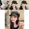 Stylish 2024 Black And Beige Beret Hat For Women With Embroidery And Casual Design