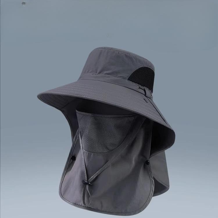 Fishing Hat Men's Sun Hat Summer Sun Protection Large Brim All Round Outdoor Leisure Face Protection Mosquito Mountaineering Fishing Hat
