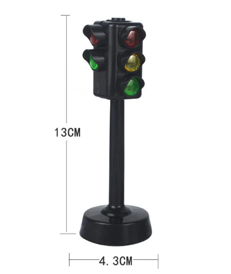 Educational Traffic Light Toy for Toddlers Safety Road Sign Model with Light and Sound Interactive Puzzle Scene Accessory