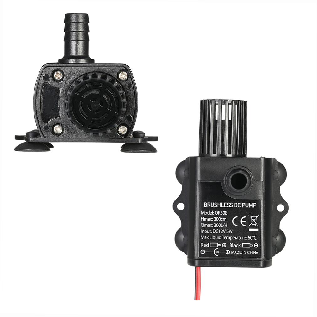 

Ultra-Quiet Mini USB DC5V 4.8W Lift 300cm Brushless Water Pump With Female Waterproof Submersible Fountain Aquarium Circulating black