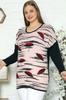 Women's Style Plus Size Tunic Special Design Stone Embroidered Low Shoulder Long Sleeve Umbrella Pattern Blouse