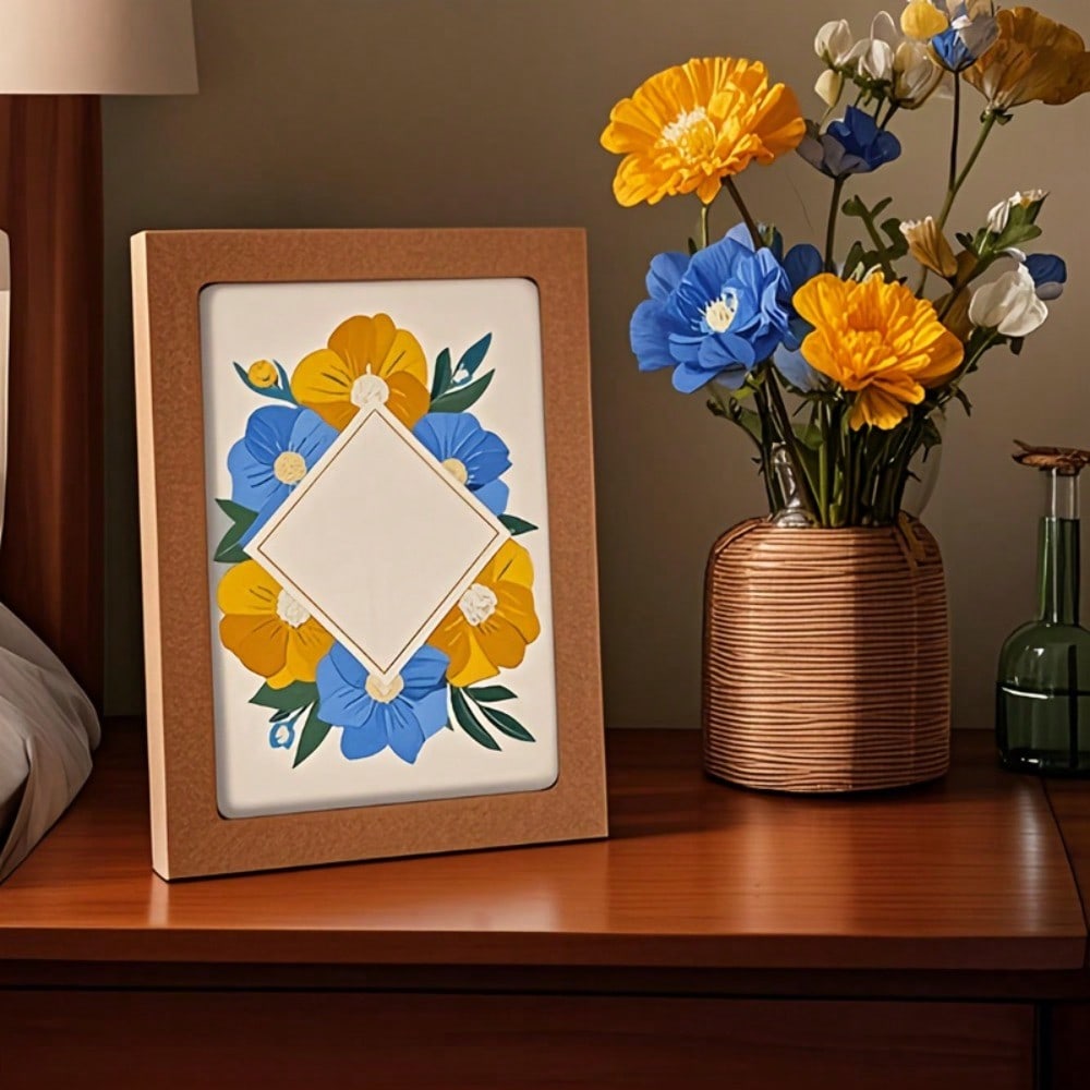 10PCS, 2.54*13.69*18.69CM, Kraft Paper Star Film/Photo Frame Packaging Boxes, Festivals Greeting Card Storage Foldable Transparent Window Paper Boxes,