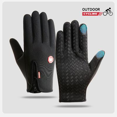 Fahrradhandschuhe Winter Vollfinger-Touchscreen Outdoor Herren- und Damenreißverschluss Sport Wärme Bergsteigen und Skifahren