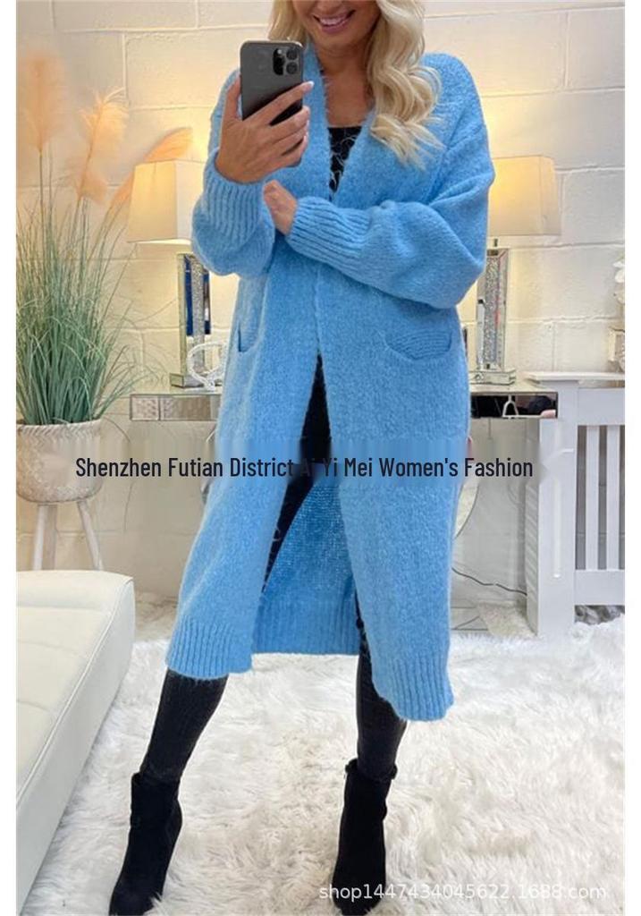 2025 Autumn/Winter European & American Women's Loose Jacquard Coat - Versatile, Lazy Style, 5 Colors