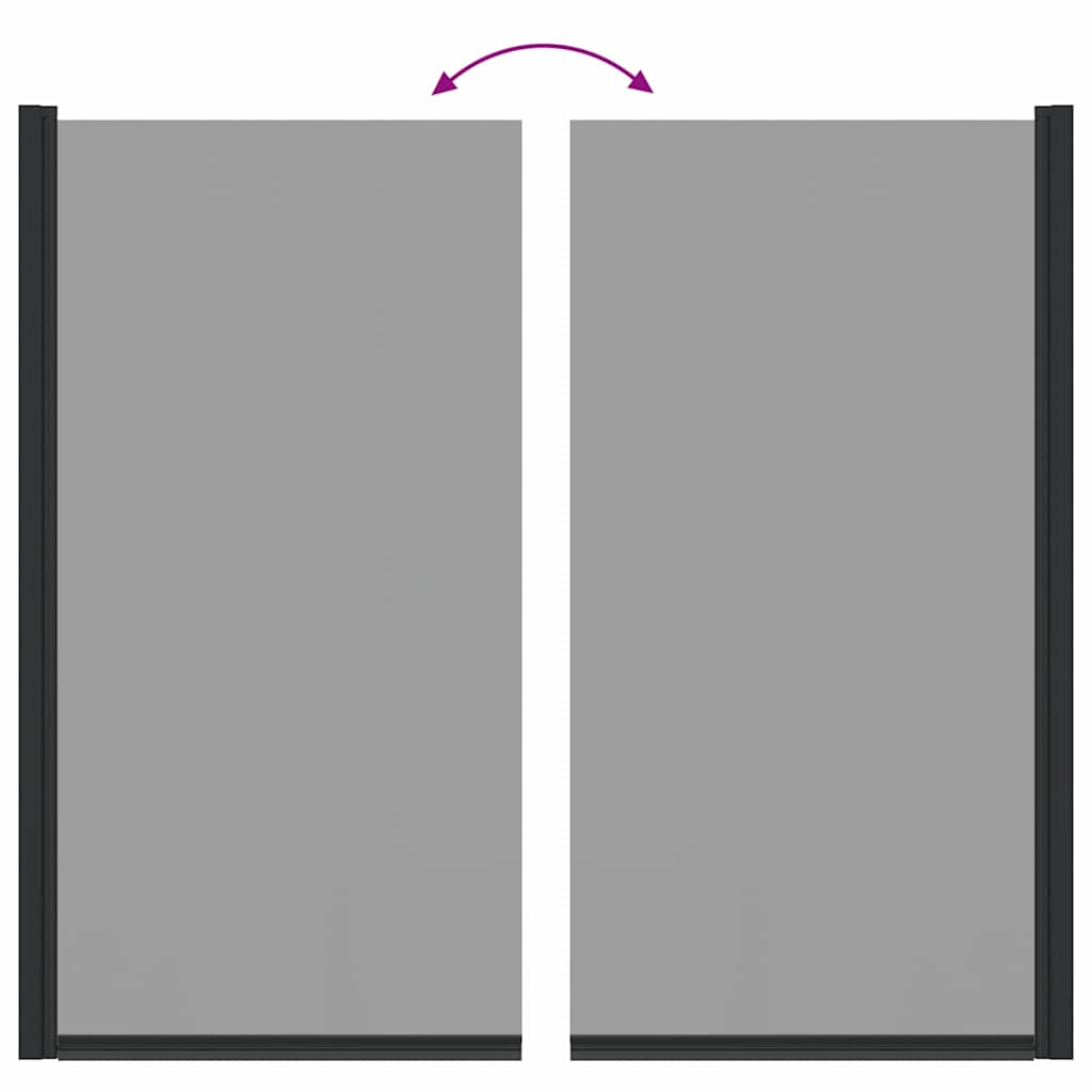 Black Shower Screen 68 X 130 Cm Tempered Glass