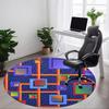 1pc Abstract Geometry Chair Carpet for Office, Non slip, Soft and Durable Office Rug