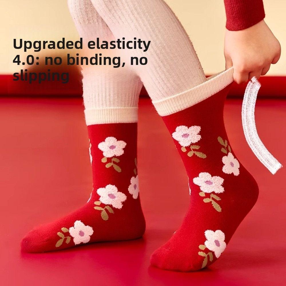 Cotton Christmas Socks Cartoon Bunny Rabbit Middle Tube Socks Kids Hosiery  Zodiac Year Celebration