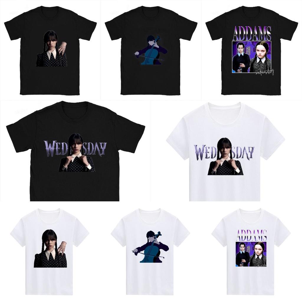 Die Addams Family Wednesday Unisex T-Shirt Top Stilvoll Weich Atmungsaktiv Bequem