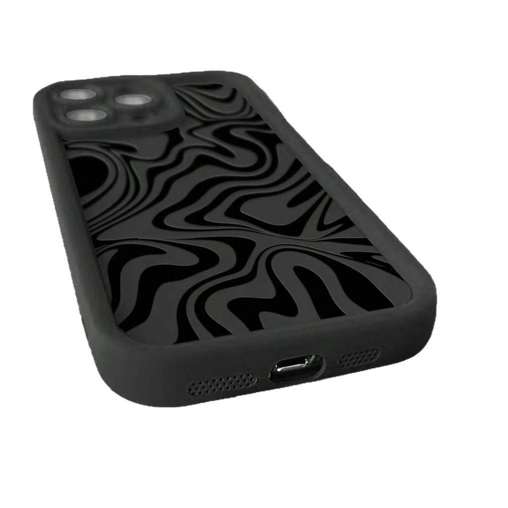 Black Corrugated Eye Ladder Fashion Applicable Apple 11/11/11 Pro Phone Case 11promax Popular 11