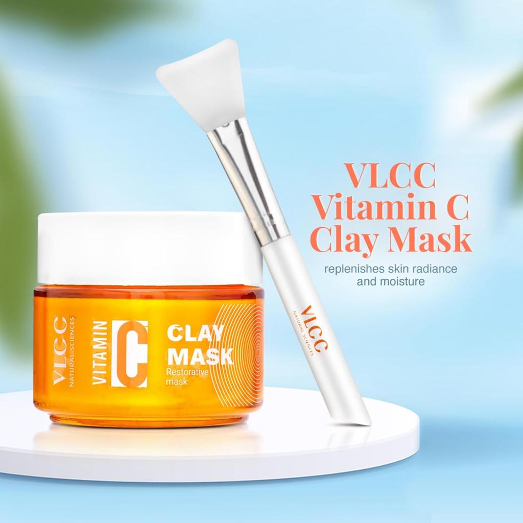 VLCC Vitamin C Clay Mask 100g Pack | Brightening Restorative Clay Mask for Even Skin Tone & Hydration