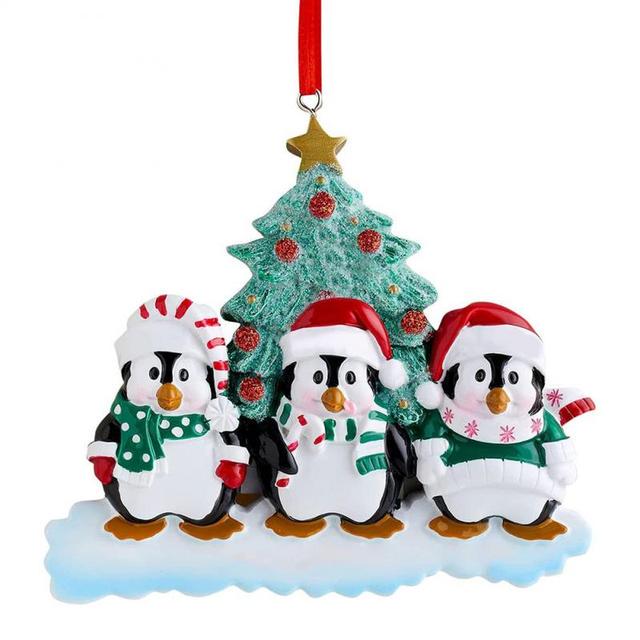 Cute Penguin Family Pendant Xmas Christmas Tree Decoration Drop Ornaments Gift 2022 New Year Party For Home Decor