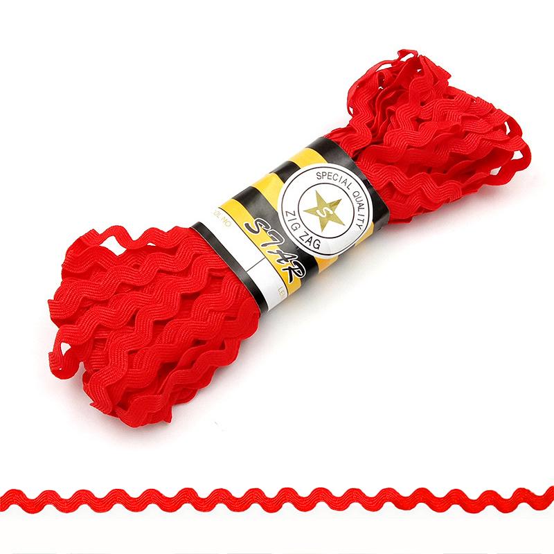 

15Yards Woven Braided Webbing Edge Dress Embellishment Curved Lace Ribbon Gift Wrapping 5mm Width червоний