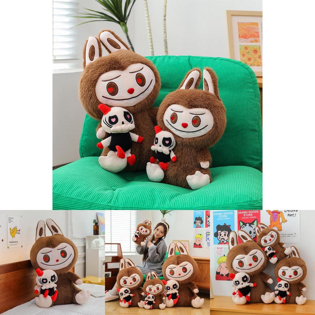 Adorable Couples Labubu Plush Toy Soft Cuddly Animal Doll In Multiple Sizes