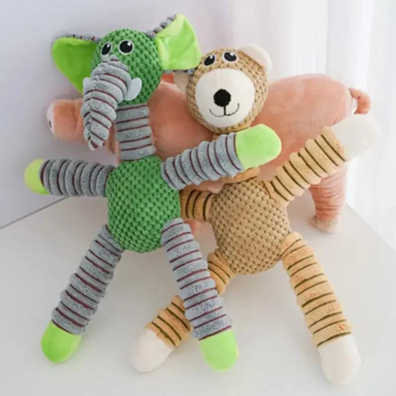 Indestructible Dog Toys for Aggressive Chewers Large Breed Squeaky Plush Chew Toys Puppy Teething Toys for Dental Care Molar