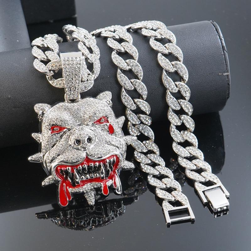 Hip Hop Personality Bulldog Pendant Necklace Trendy Personality Fashion Cool Men's Accessories
