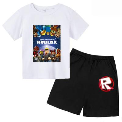 2025 MINISO Roblox T-Shirt Kinderkleidung Mädchen Tops Sommer Baby Shorts Sport T-Shirt Jungen Shorts Kinderkleidung Anzug 414 Jahre