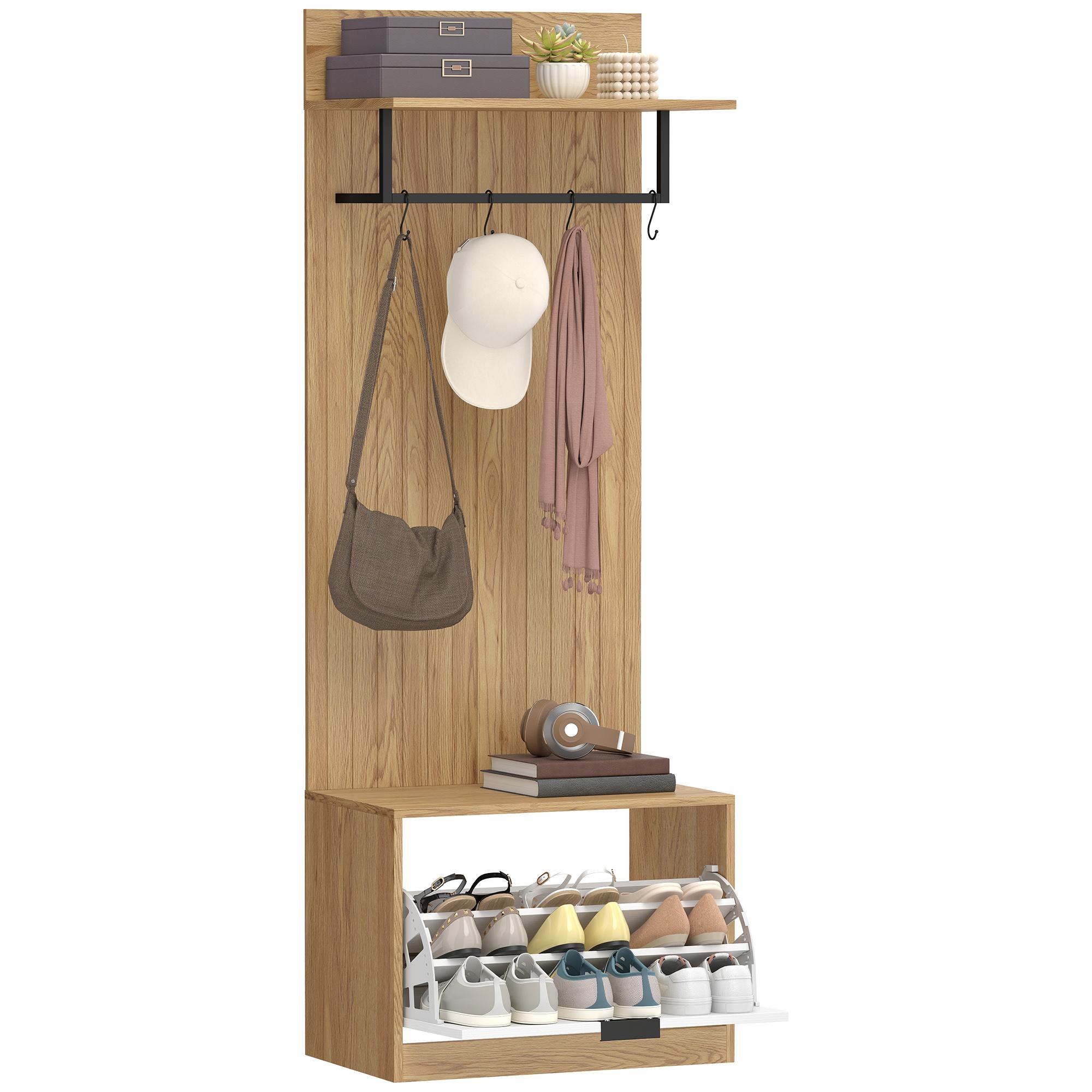 5-in-1 Entryway Furniture, Hallway Coat Rack