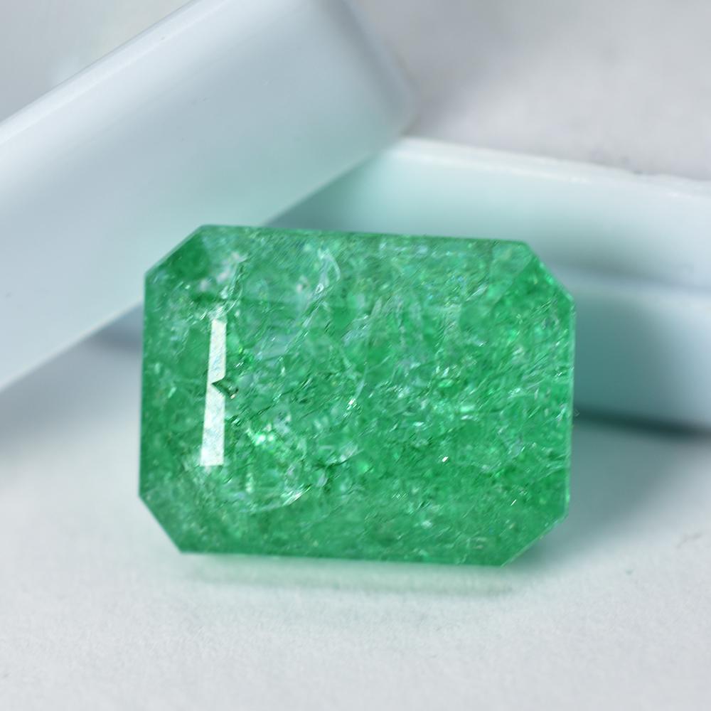 Natural Green Emerald Loose Gemstone Emerald Cut 20.3 ct Unique Stone for Jewelry Making and Crafts