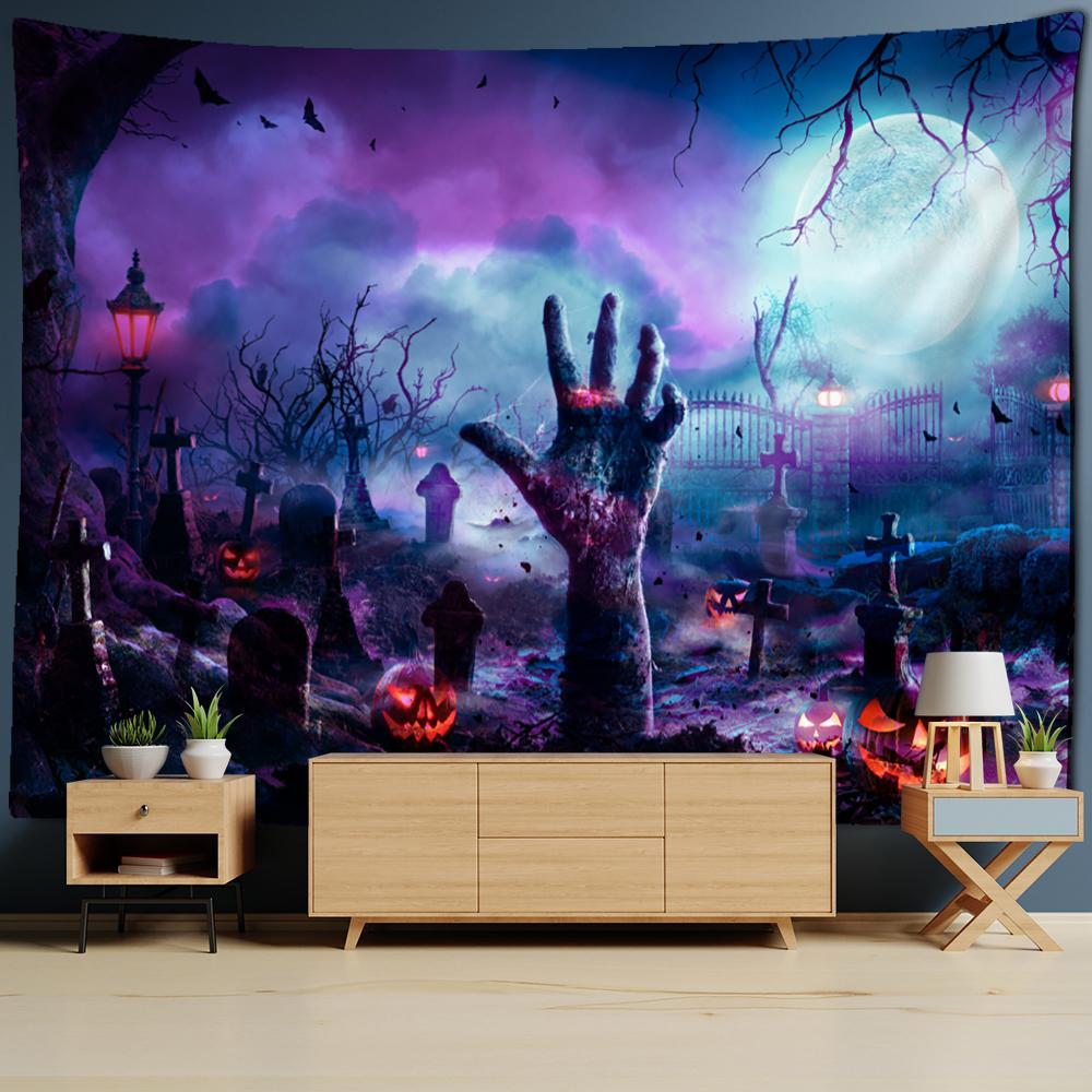 Horror Wizard Guitar Tapestry Wall Hanging Psychedelic Witchcraft Tapiz Art Residence Dormitory Decor