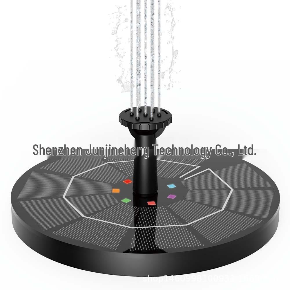Solar-Powered Floating Bird Bath Fountain with Light for Outdoor Garden Pools