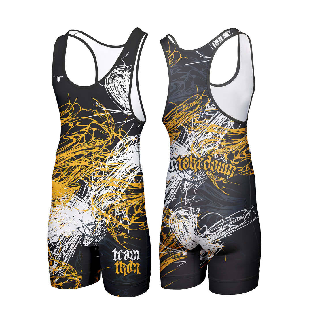 Wrestling suit Wrestling suit One-piece vest Men s fitness Wrestling suit Light sweat-absorbing weight lifting training suit S