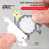 Glue Backing Patch 6 Pcs Cartoon Embroidered Patches, Iron on Sew Decorative Appliques, Customizable Embroidery Cute Black Ball Patches for