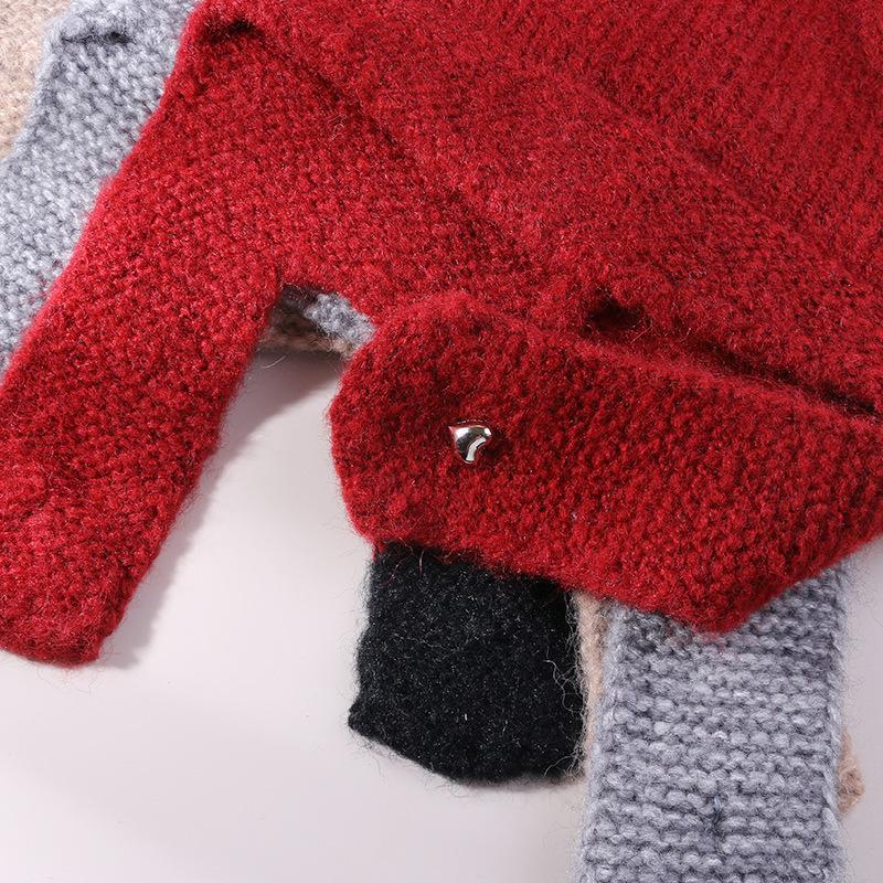 Cappello di Lana Carino con Orecchie d'Orso Giapponese per Donna in Autunno e Inverno Nuovo Caldo Cappello a Maglia che Mostra il Viso Protezione per Collo e Orecchie Cappello