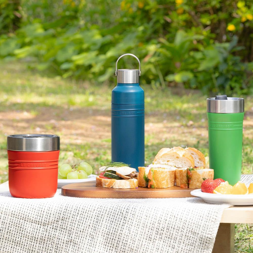 Le Creuset Stainless Steel Vacuum Insulated Soup Cherry Easy to On the Portable Jar/Lunch Jar, 500ml, Red, Clean, Go,