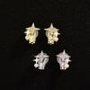 Shimmering Zircon Star Ear Clips Women Cuff Earrings Easy to Wear Copper Texture Suitable for Daily Wear and Parties