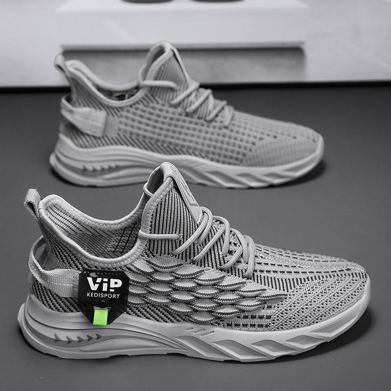 

Спортивная мужская обувь, новинка 2023 года, летние тканые мужские кроссовки, удобная повседневная мужская обувь 39 серый