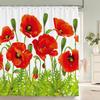 Beautiful Colorful Flower Floral Printed Shower Curtains Frabic Waterproof Polyester Decor Bath Curtain With Hooks 240X180Cm