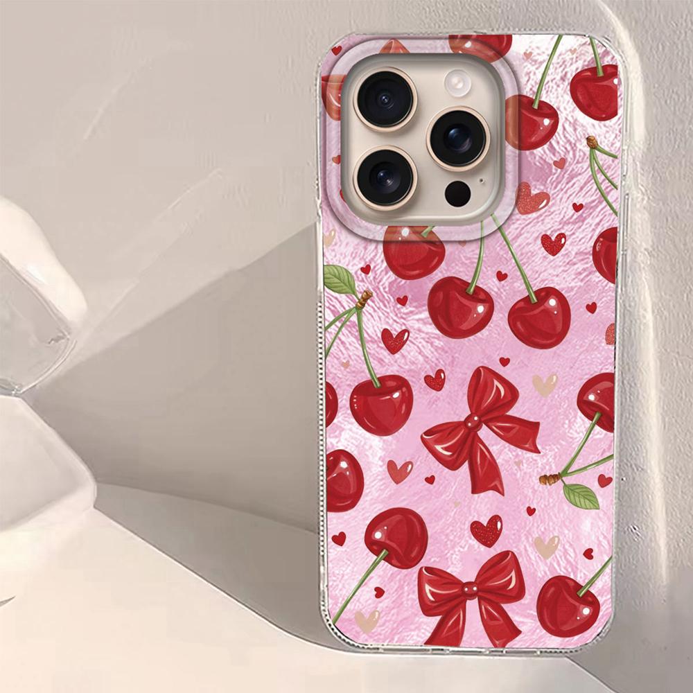 Watermelon Cherry Fruits Glacier Texture Phone Case for iphone 16 15 14 7 8 Plus 13 11 12 Pro Max X XS XR SE 2022 Back TPU Cover