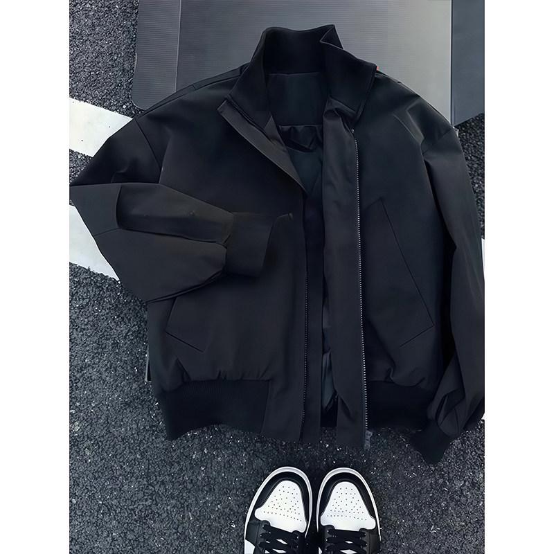 Melanoid Men's Stand Collar Jacket - Trendy Brown Autumn/Winter Baseball Style