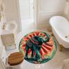 Striped Elephant,Round Area Rug,Carpet Rug for Living Room Bedroom Sofa Playroom Decor,Non-slip Floor Mat