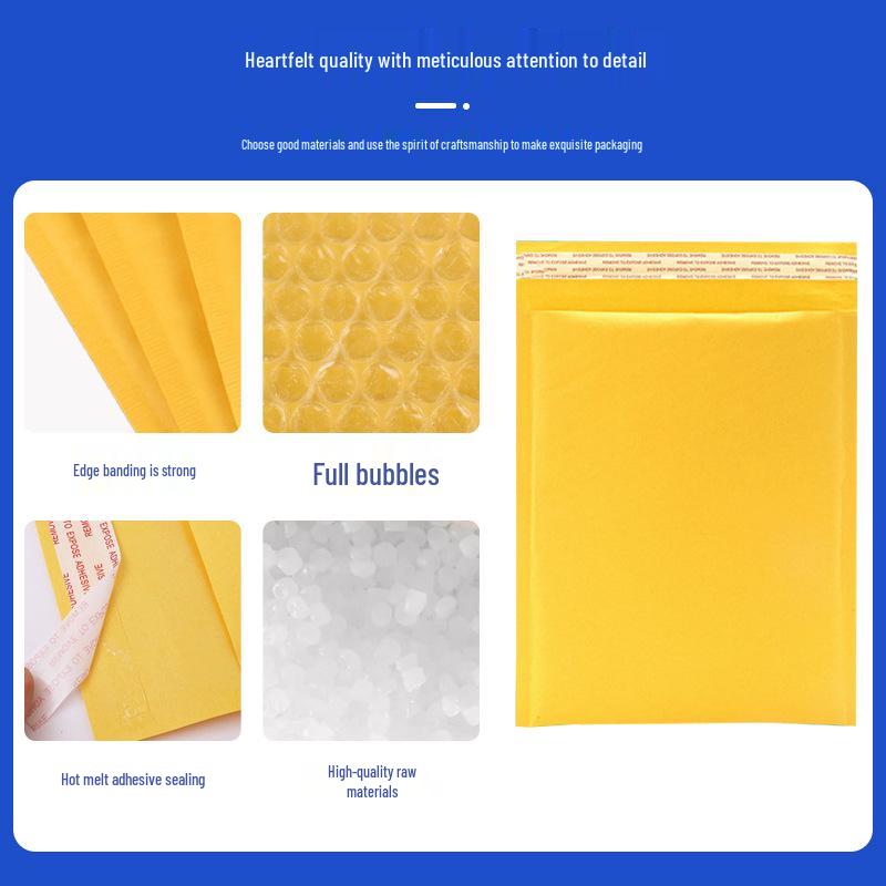 Yellow Kraft Paper Bubble Mailer - Thickened Padded Envelope
