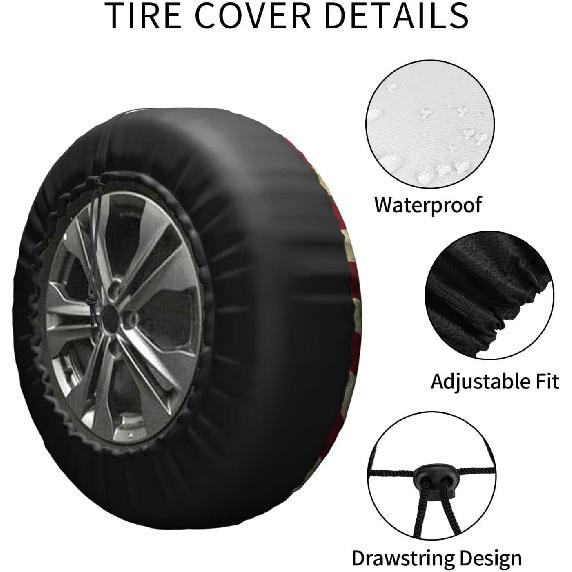 Spare Tire Cover n Flag Tire Covers Protector Wheel Tire Covers 17inch