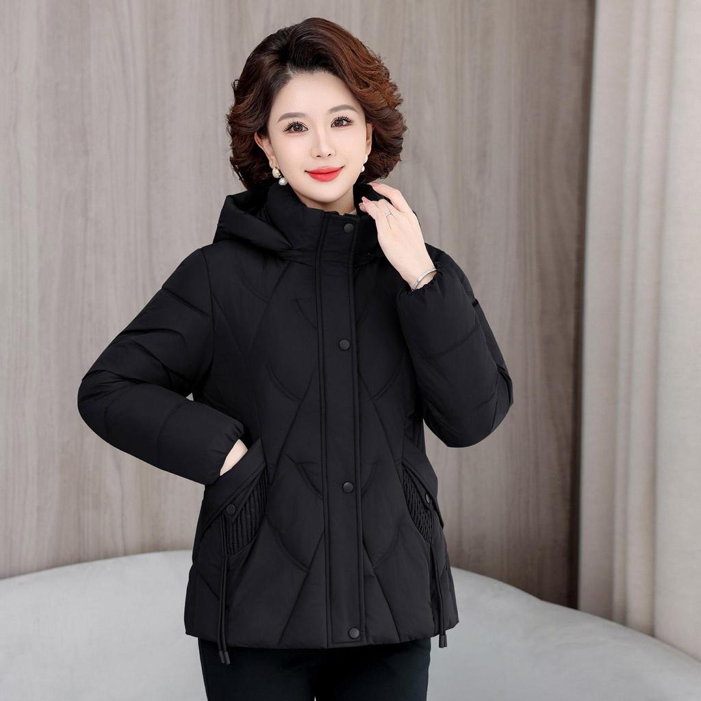 Autumn Winter Thicken Warm Parka Women Casual Solid Color Big Pocket Loose Short Hooded Coat Jackets Outwear