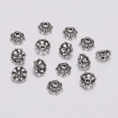 100pcs/Lot 8mm 7 Petals Bead Caps Antique Hollow Flower Loose Sparer Apart End Bead Caps For DIY Jewelry Making Findings