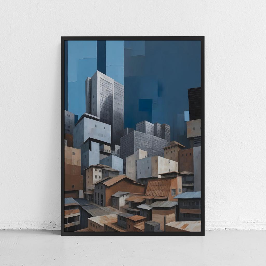 Plakat abstrakcja budynki architektura