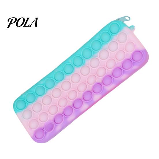 Relief Pencil Case Pop Case, Large Capacity Silicone Storage Bag, with Durable Pouch Bubble Toy Decompression Stationery for Kids School Office