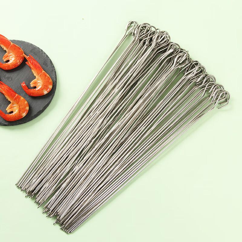ZISIZ Thickened Stainless Steel BBQ Skewers with Hook