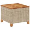 VidaXL Garden Table, Dining Table, Meal Table, Patio Furniture Terrace Balcony Outdoor, Beige Wicker and 366327
