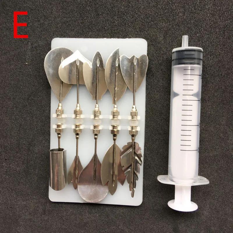 10 Pcs Pudding Nozzle +1 Syringe Tool 3D Jelly Flower Cake Jello Gelatin Art Tool Russia Nozzle DIY Cake Decorating Gadget