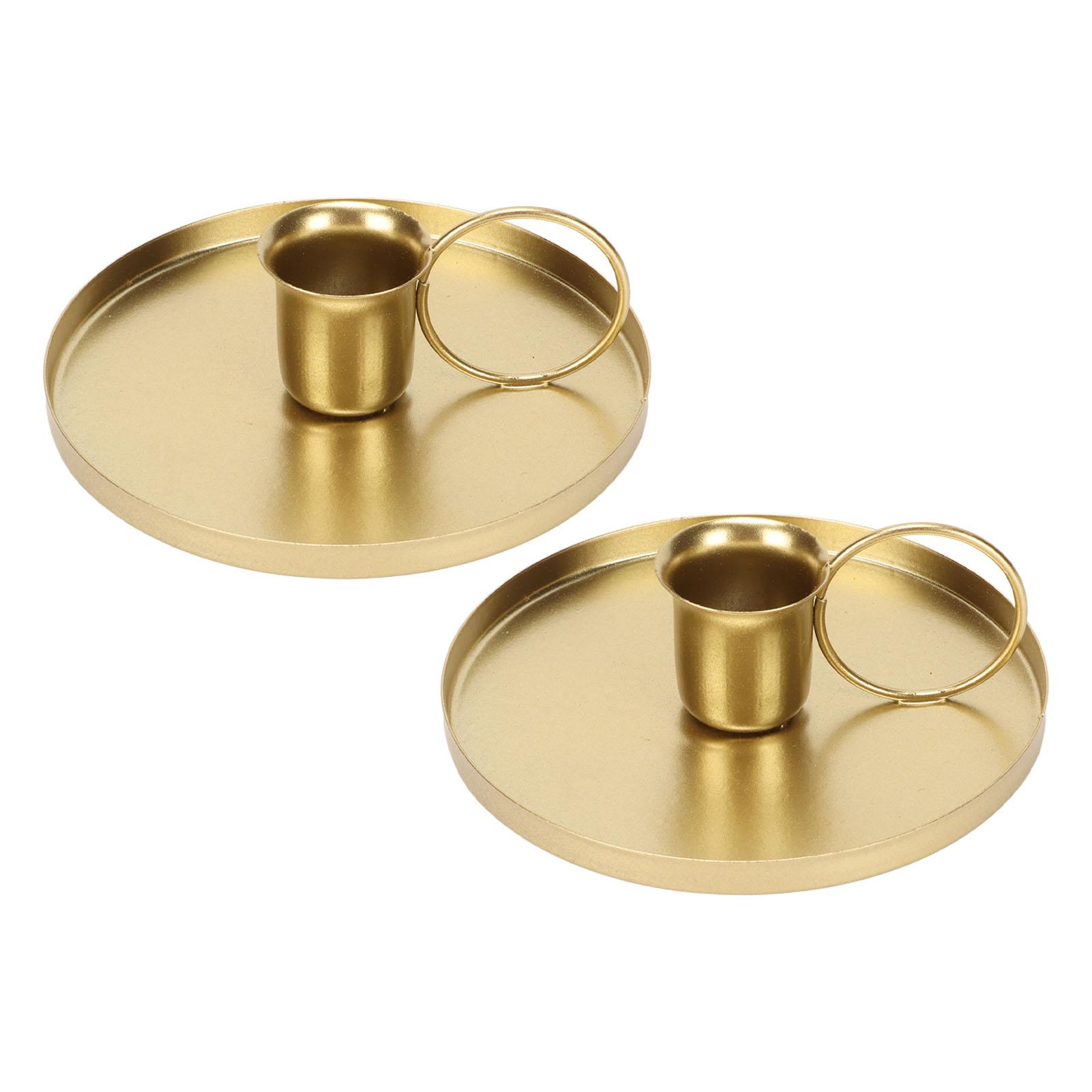 

2 шт. Железный подсвечник металлический домашний золотой простой ретро элегантный настольный ароматерапевтический подсвечник